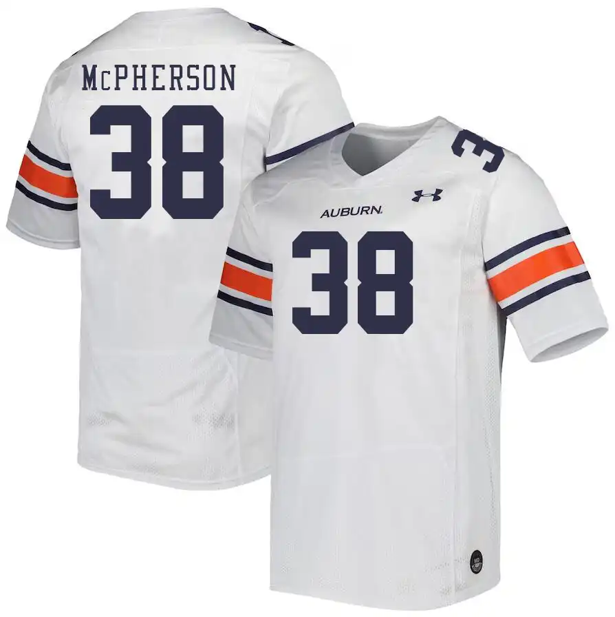 Auburn Tigers Alex McPherson Men's #38 White Stitched College Football Jersey