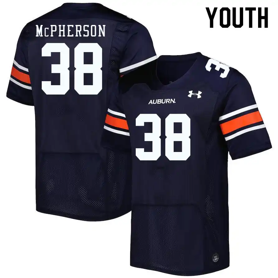 Auburn Tigers Alex McPherson Youth #38 Navy Stitched College Football Jersey