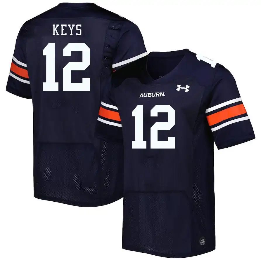 Auburn Tigers Austin Keys Men's #12 Navy Stitched College Football Jersey