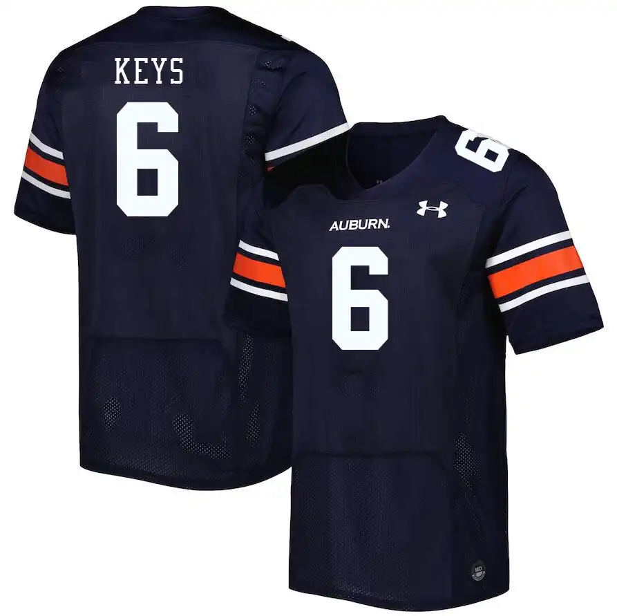 Auburn Tigers Austin Keys Men's #6 Navy Stitched College Football Jersey