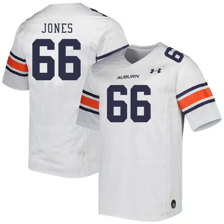 Auburn Tigers Avery Jones Men's #66 White Stitched College Football Jersey