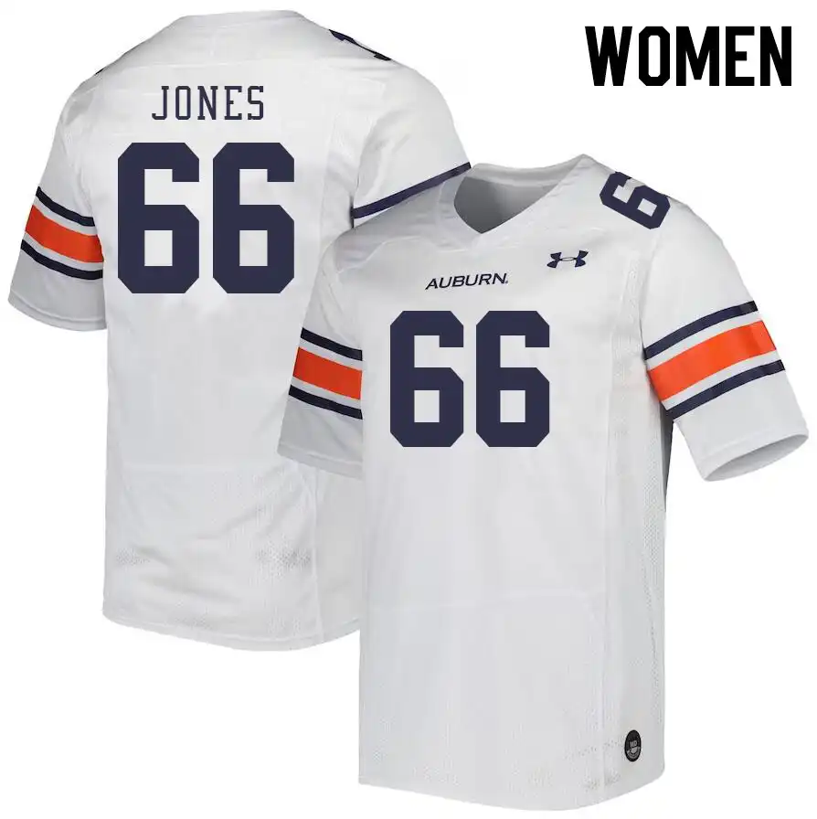 Auburn Tigers Avery Jones Women's #66 White Stitched College Football Jersey