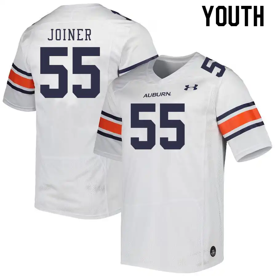 Auburn Tigers Bradyn Joiner Youth #55 White Stitched College Football Jersey