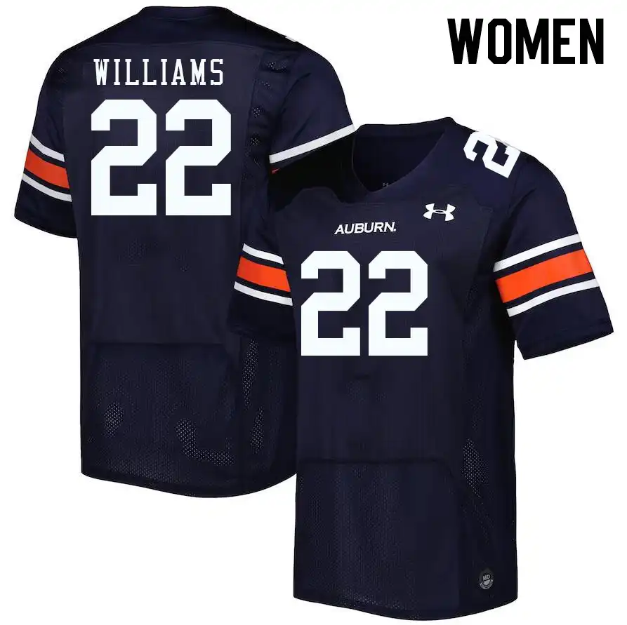 Auburn Tigers Brenton Williams Women's #22 Navy Stitched College Football Jersey