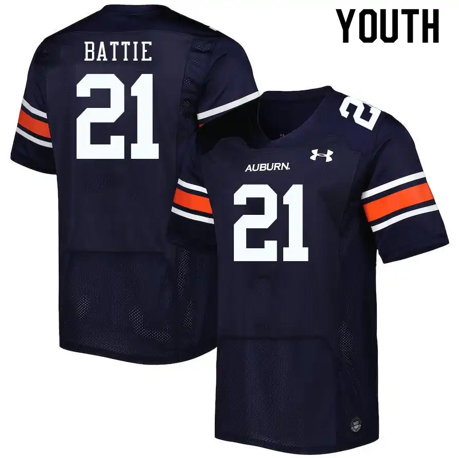 Auburn Tigers Brian Battie Youth #21 Navy Stitched College Football Jersey