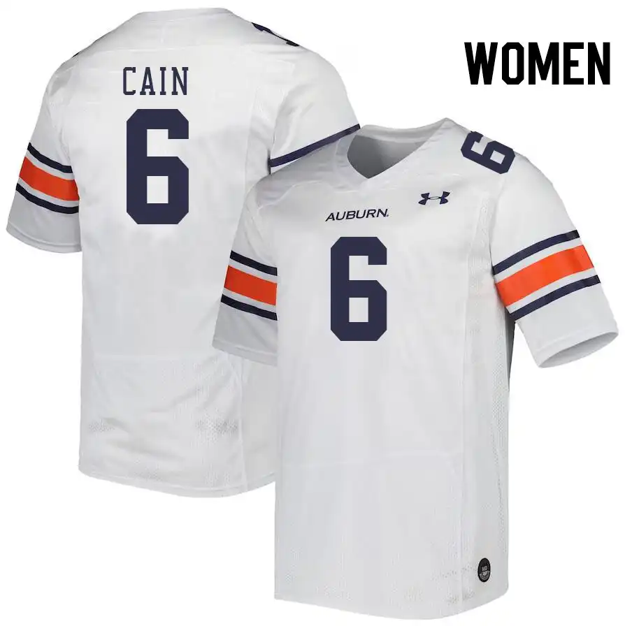 Auburn Tigers Bryce Cain Women's #6 White Stitched College Football Jersey