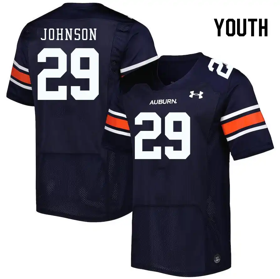 Auburn Tigers C.J. Johnson Youth #29 Navy Stitched College Football Jersey