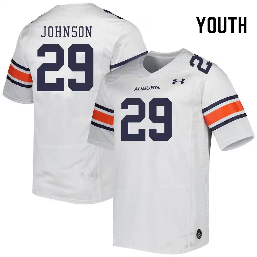 Auburn Tigers C.J. Johnson Youth #29 White Stitched College Football Jersey