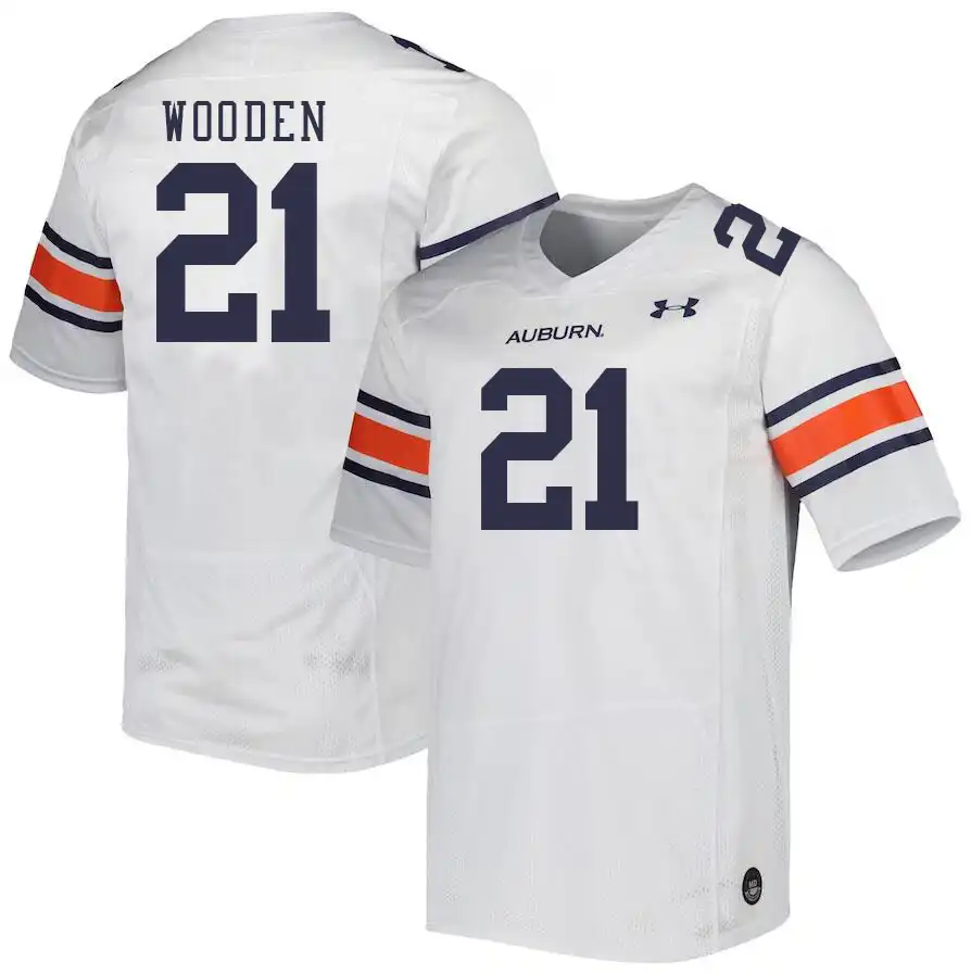 Auburn Tigers Caleb Wooden Men's #21 White Stitched College Football Jersey