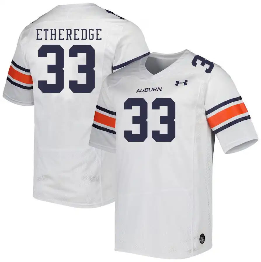 Auburn Tigers Camden Etheredge Men's #33 White Stitched College Football Jersey