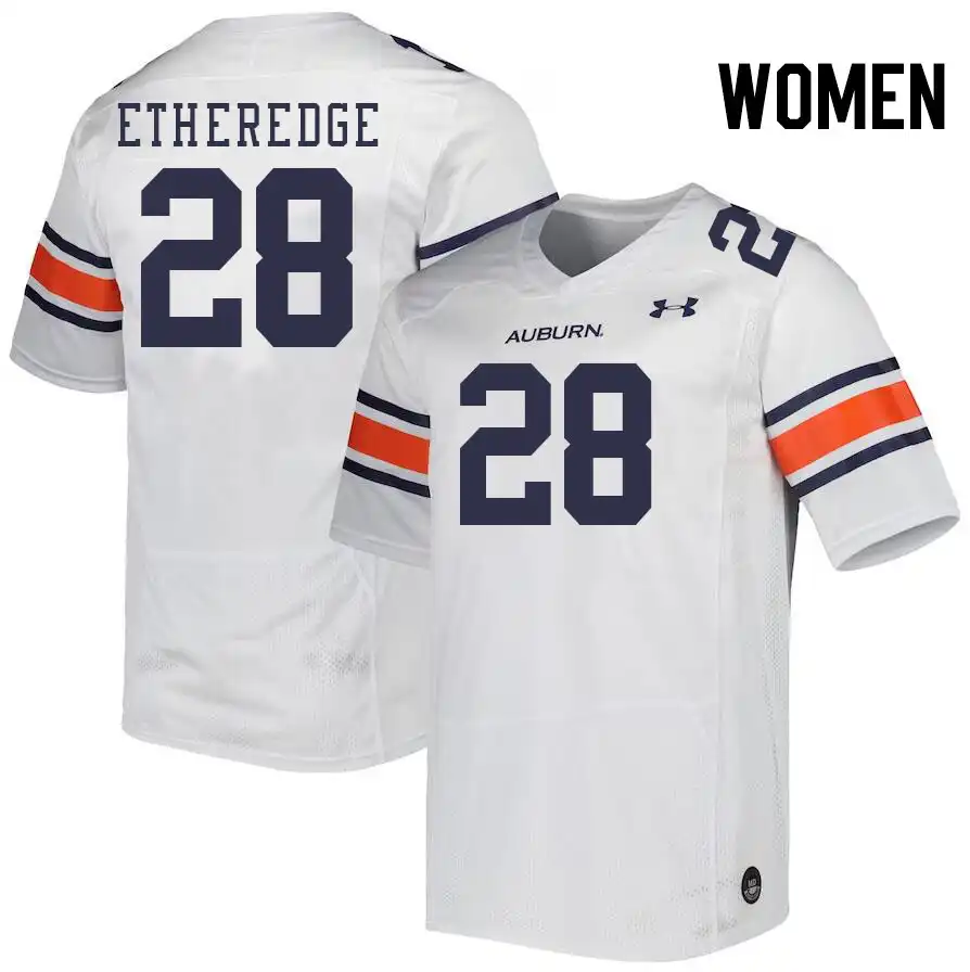 Auburn Tigers Camden Etheredge Women's #28 White Stitched College Football Jersey