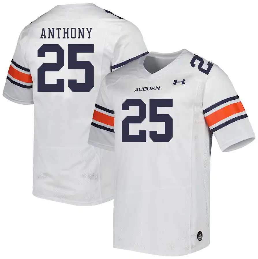 Auburn Tigers Champ Anthony Men's #25 White Stitched College Football Jersey