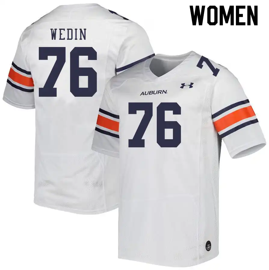 Auburn Tigers Clay Wedin Women's #76 White Stitched College Football Jersey