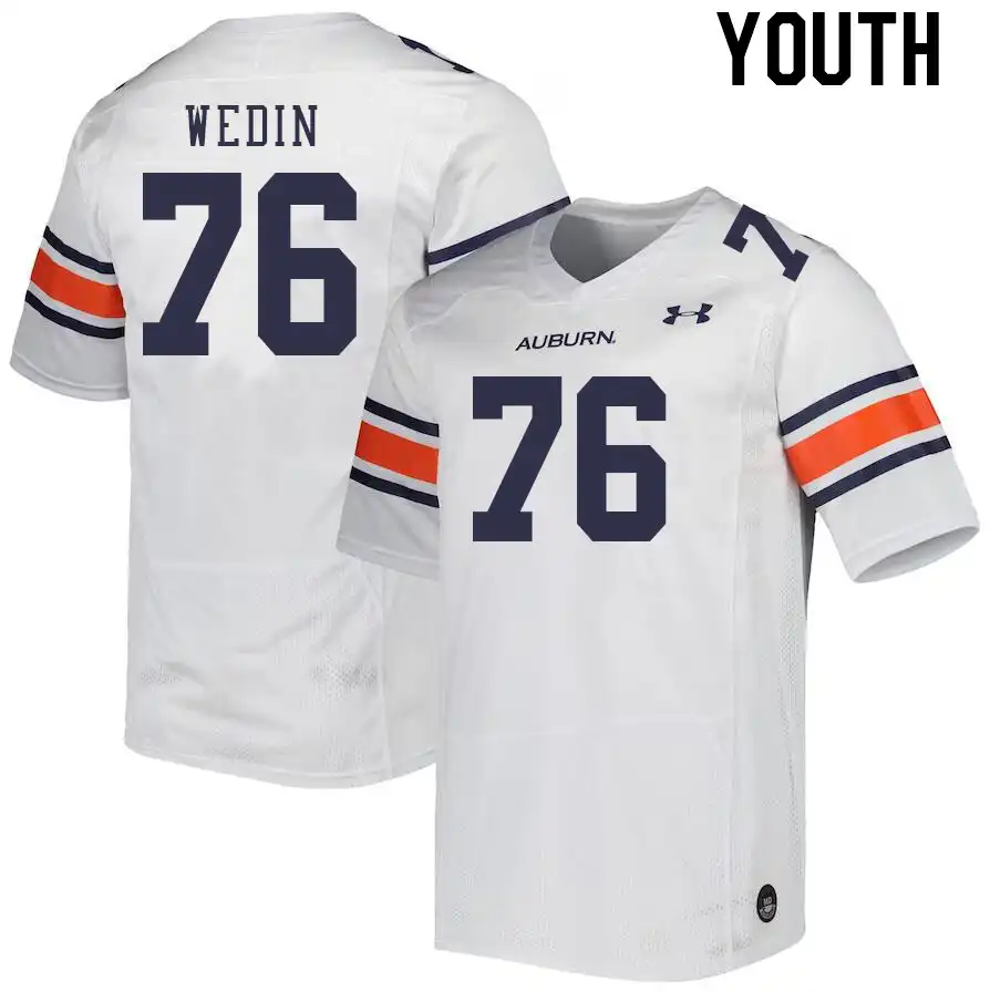 Auburn Tigers Clay Wedin Youth #76 White Stitched College Football Jersey