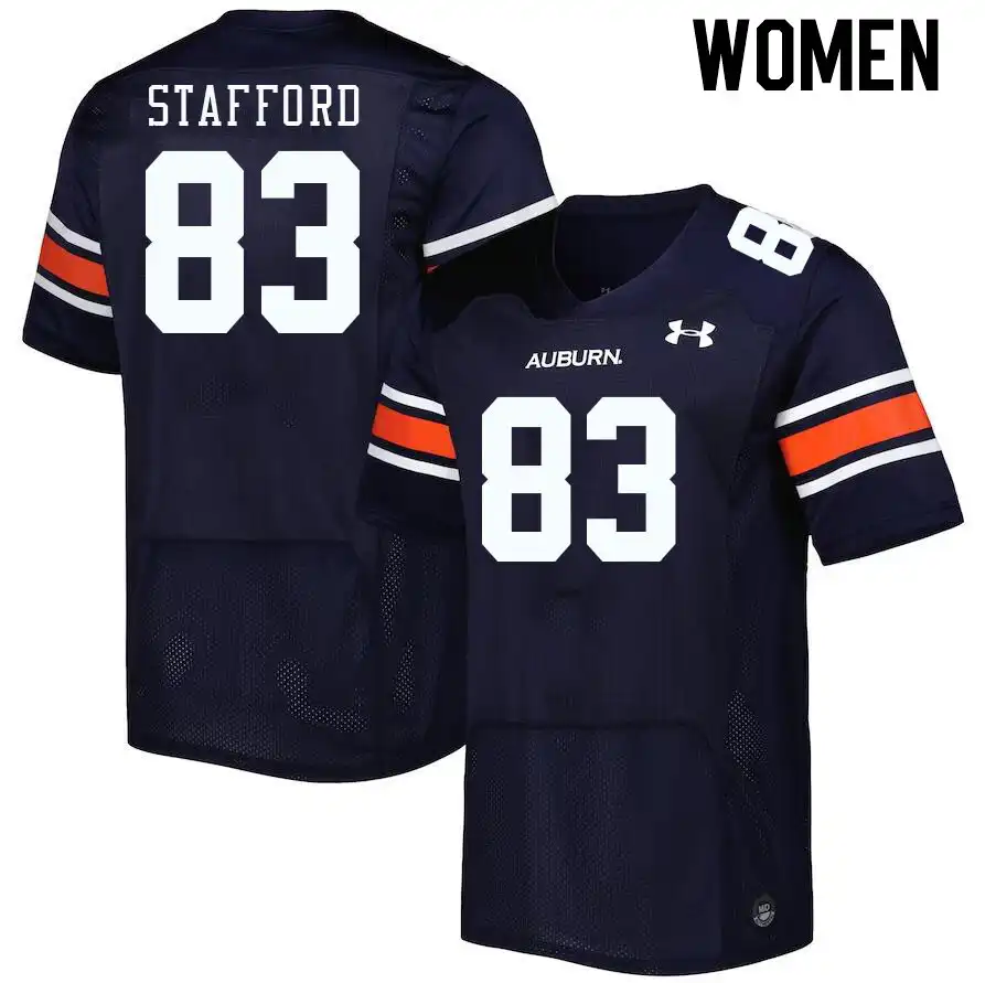 Auburn Tigers Colby Stafford Women's #83 Navy Stitched College Football Jersey