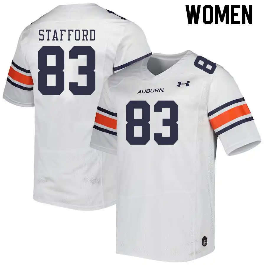 Auburn Tigers Colby Stafford Women's #83 White Stitched College Football Jersey