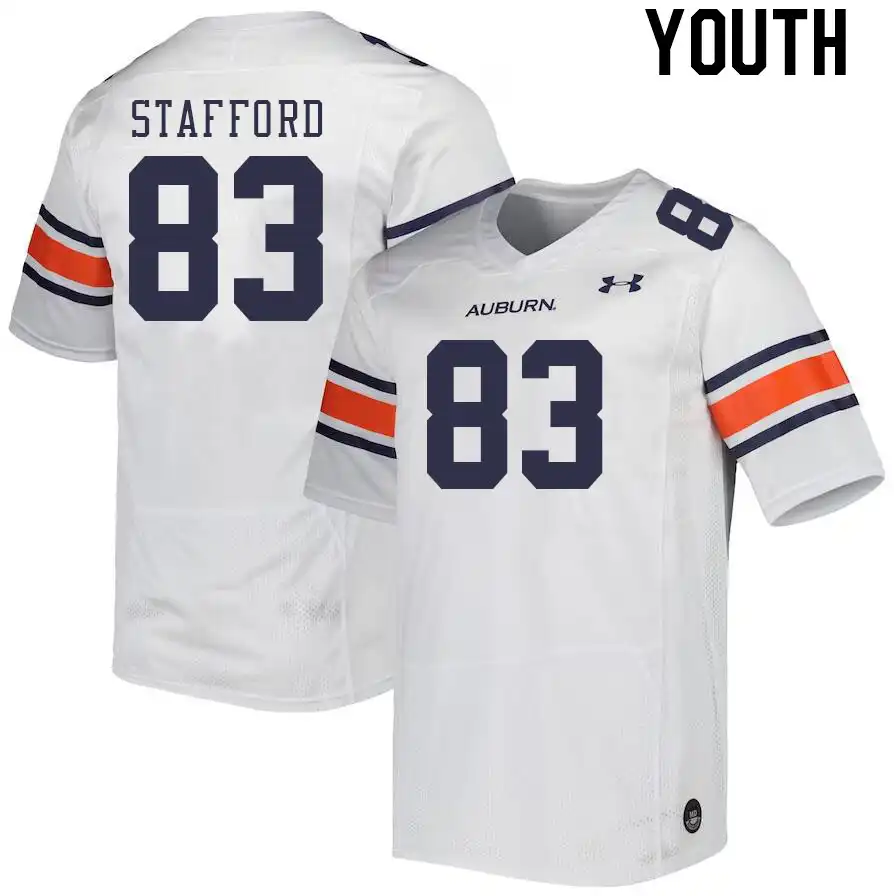 Auburn Tigers Colby Stafford Youth #83 White Stitched College Football Jersey