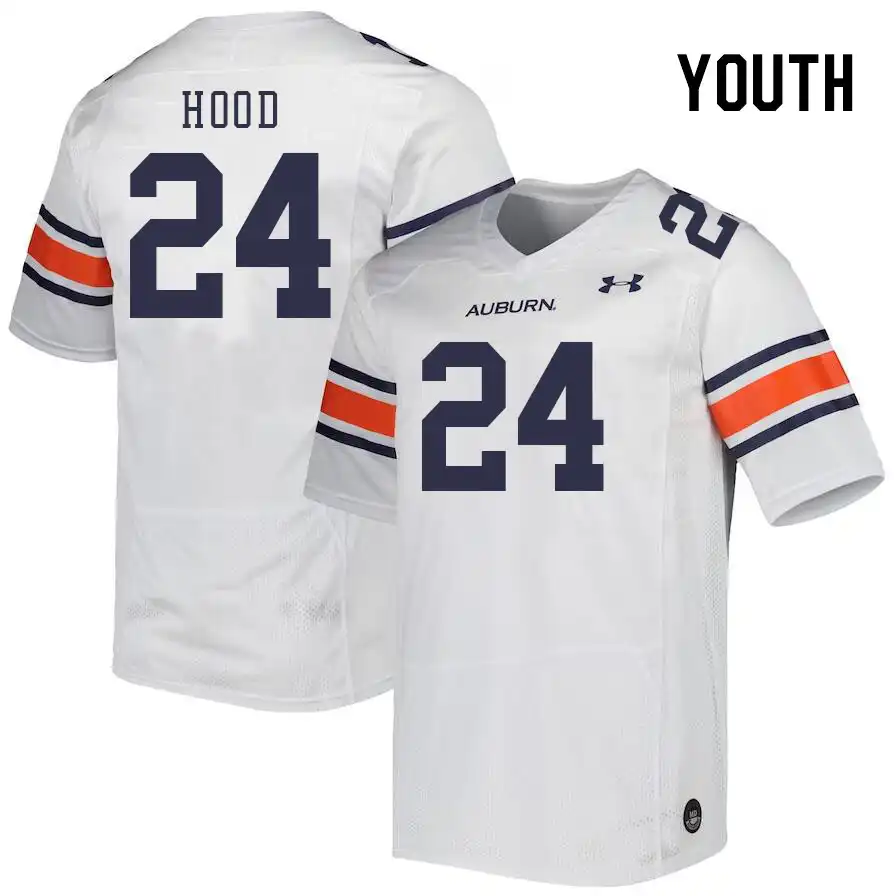 Auburn Tigers Colton Hood Youth #24 White Stitched College Football Jersey