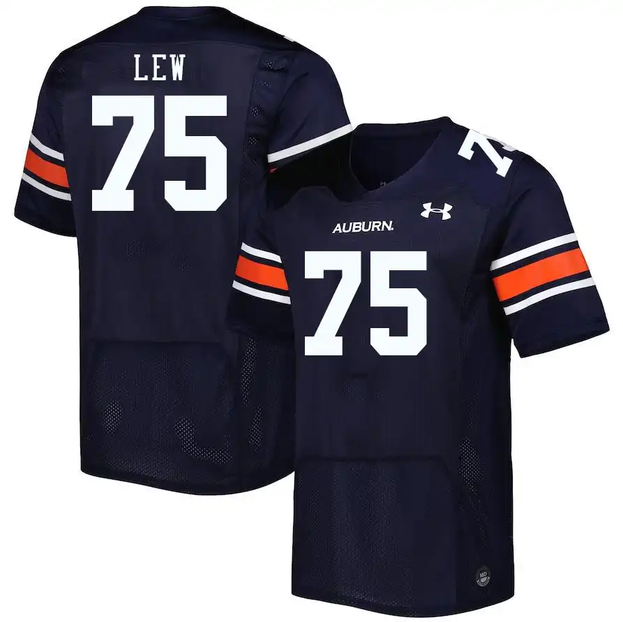 Auburn Tigers Connor Lew Men's #75 Navy Stitched College Football Jersey