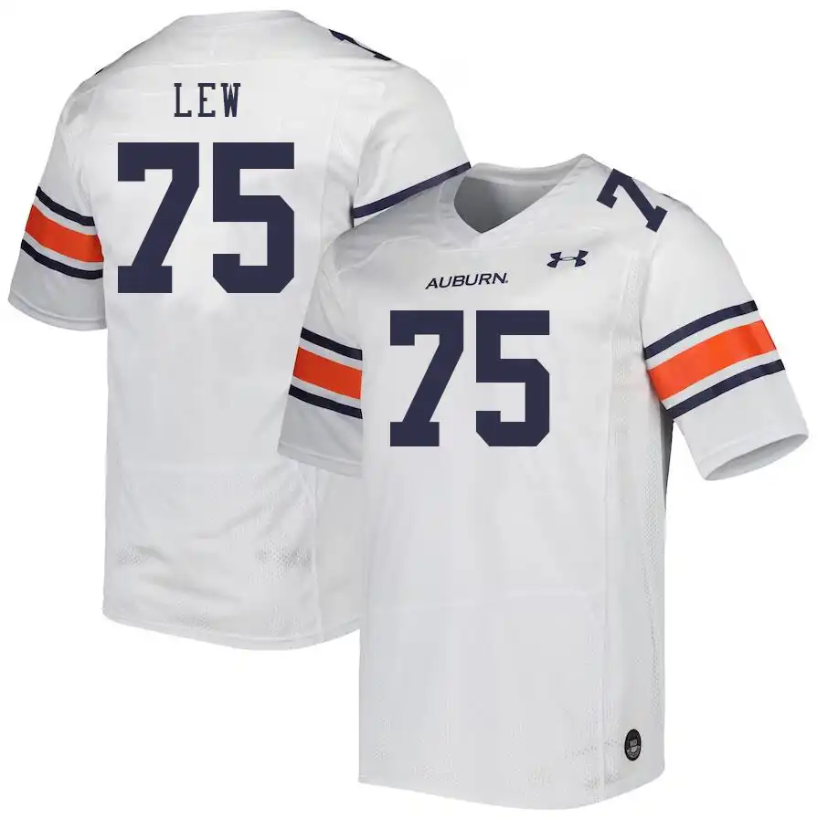 Auburn Tigers Connor Lew Men's #75 White Stitched College Football Jersey