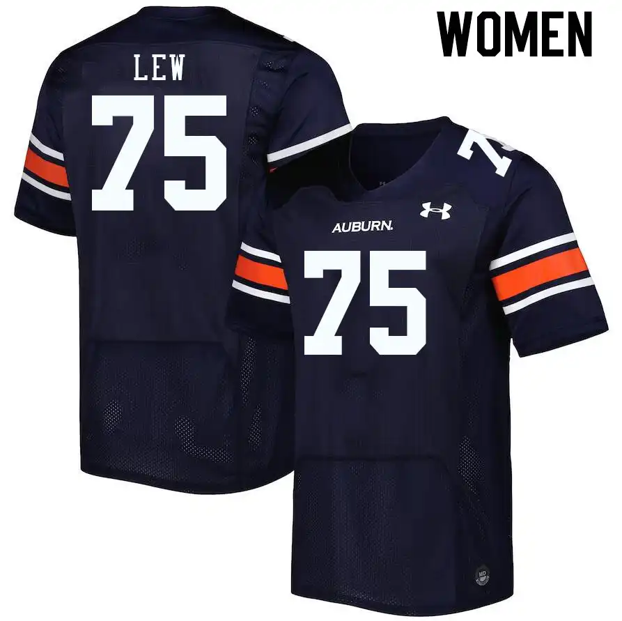 Auburn Tigers Connor Lew Women's #75 Navy Stitched College Football Jersey