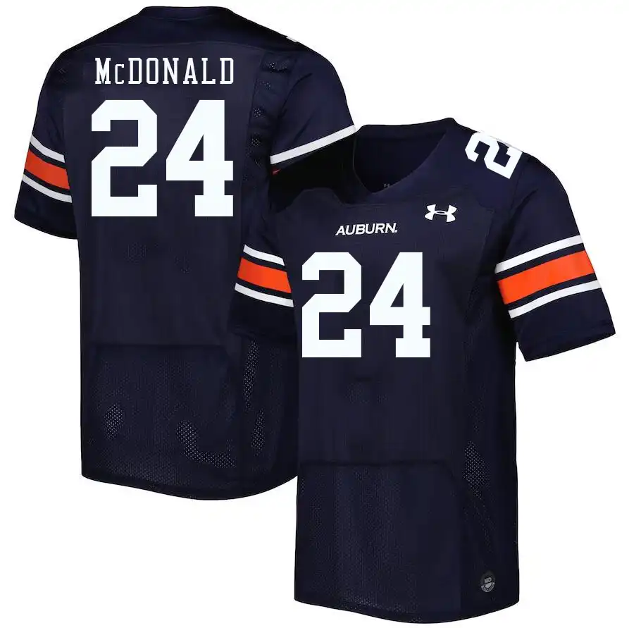 Auburn Tigers Craig McDonald Men's #24 Navy Stitched College Football Jersey