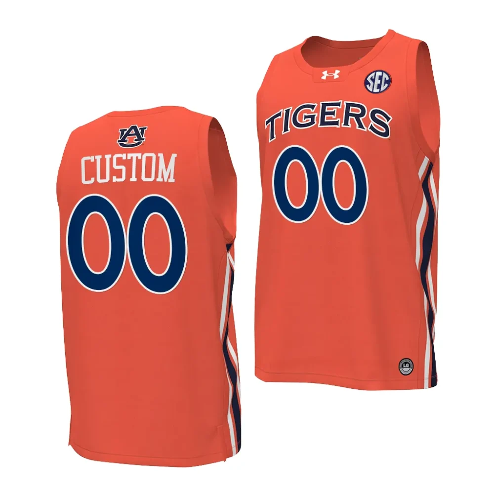 Auburn Tigers Custom Men's #00 Orange Stitched College Basketball Jersey