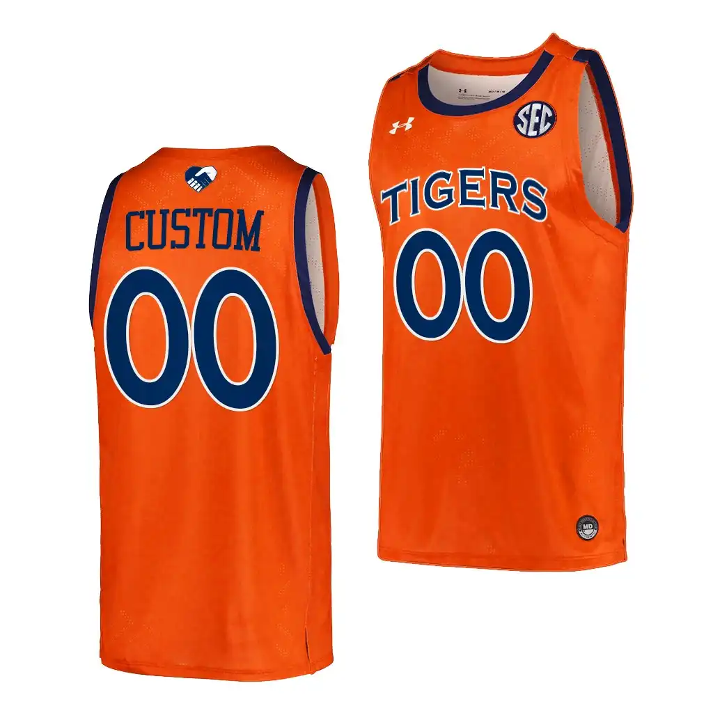 Auburn Tigers Custom Men's #00 Unite As One 2022 Orange Stitched College Basketball Jersey