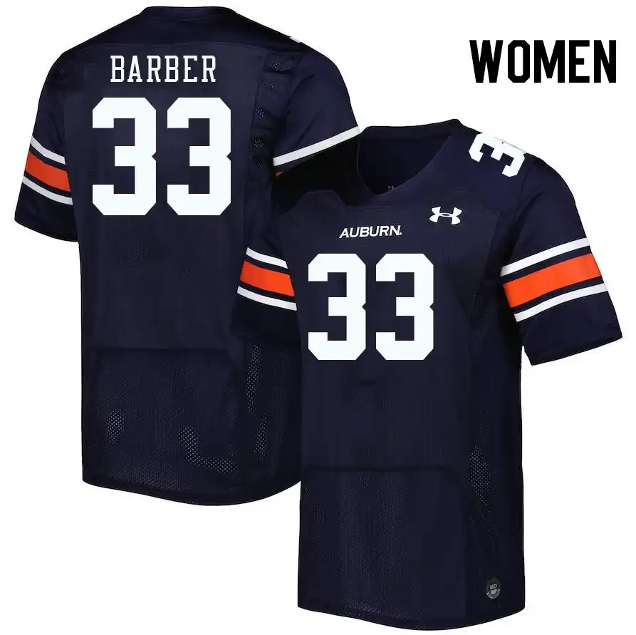 Auburn Tigers D.J. Barber Women's #33 Navy Stitched College Football Jersey