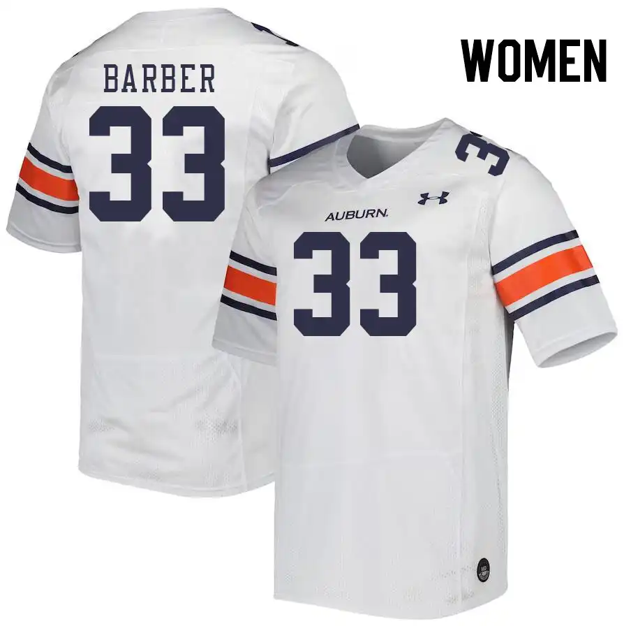 Auburn Tigers D.J. Barber Women's #33 White Stitched College Football Jersey