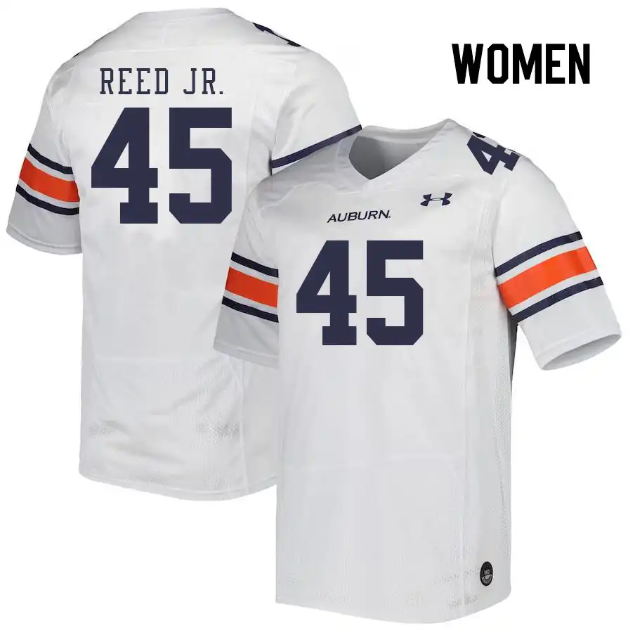 Auburn Tigers Darron Reed Jr. Women's #45 White Stitched College Football Jersey