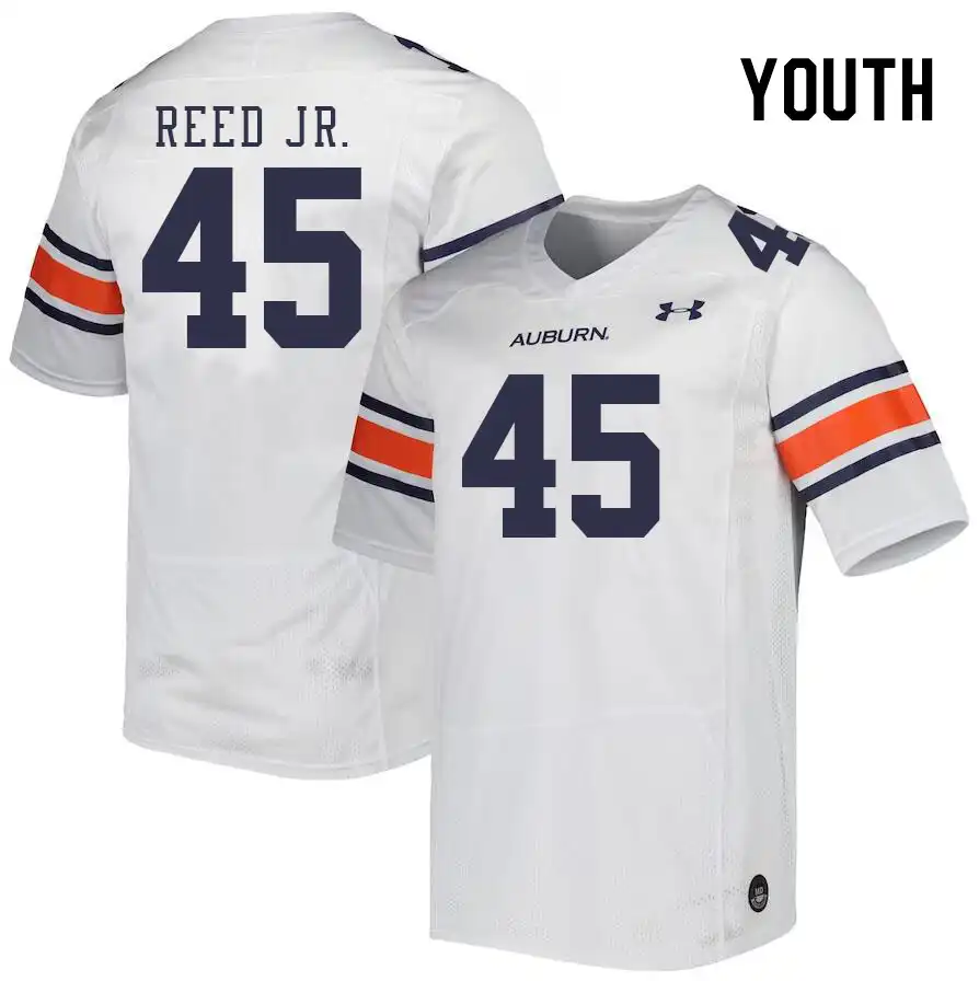 Auburn Tigers Darron Reed Jr. Youth #45 White Stitched College Football Jersey