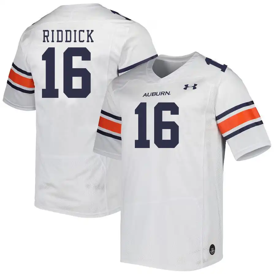 Auburn Tigers Demarcus Riddick Men's #16 White Stitched College Football Jersey