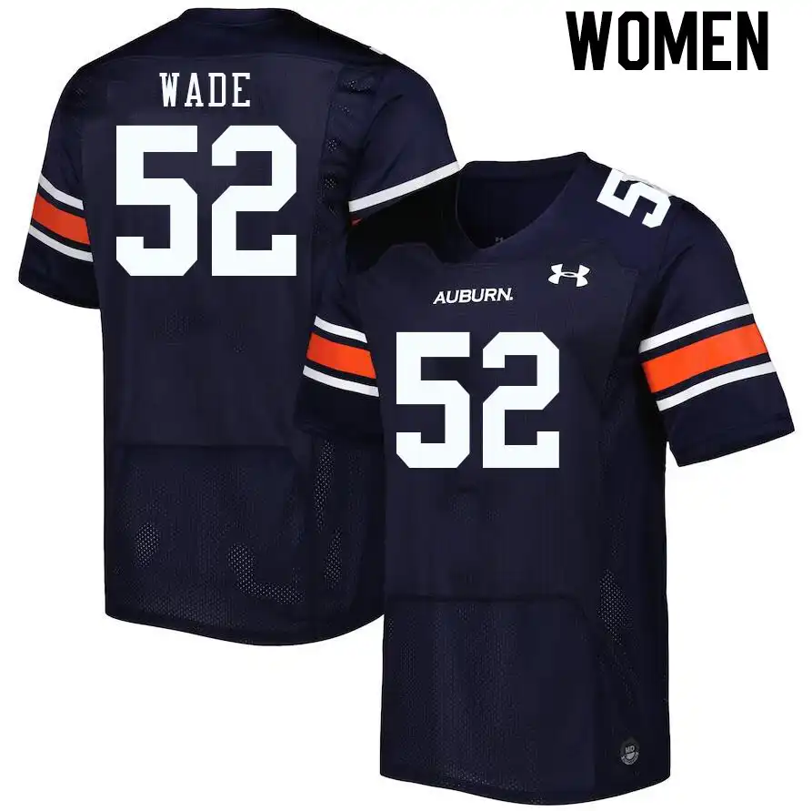 Auburn Tigers Dillon Wade Women's #52 Navy Stitched College Football Jersey