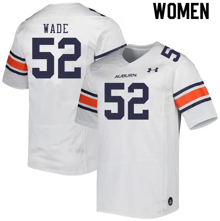 Auburn Tigers Dillon Wade Women's #52 White Stitched College Football Jersey