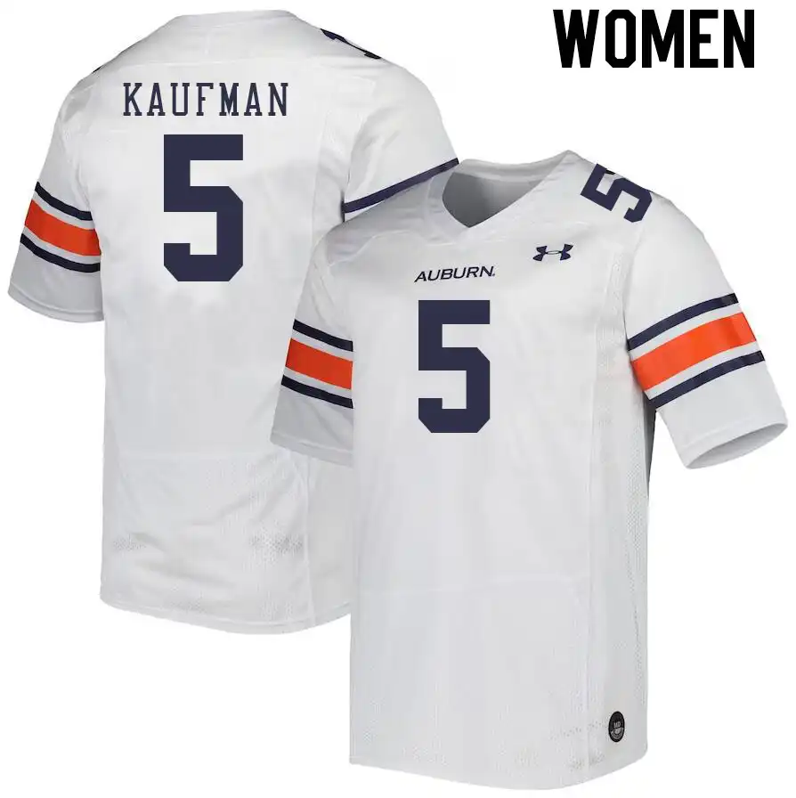 Auburn Tigers Donovan Kaufman Women's #5 White Stitched College Football Jersey