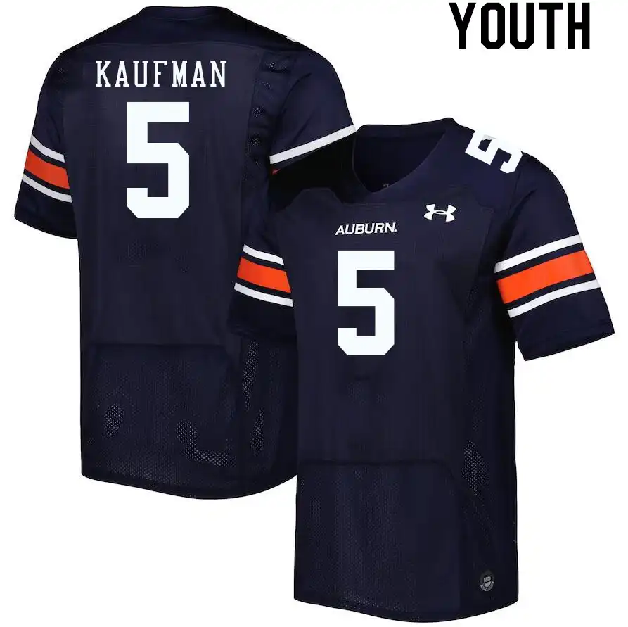 Auburn Tigers Donovan Kaufman Youth #5 Navy Stitched College Football Jersey