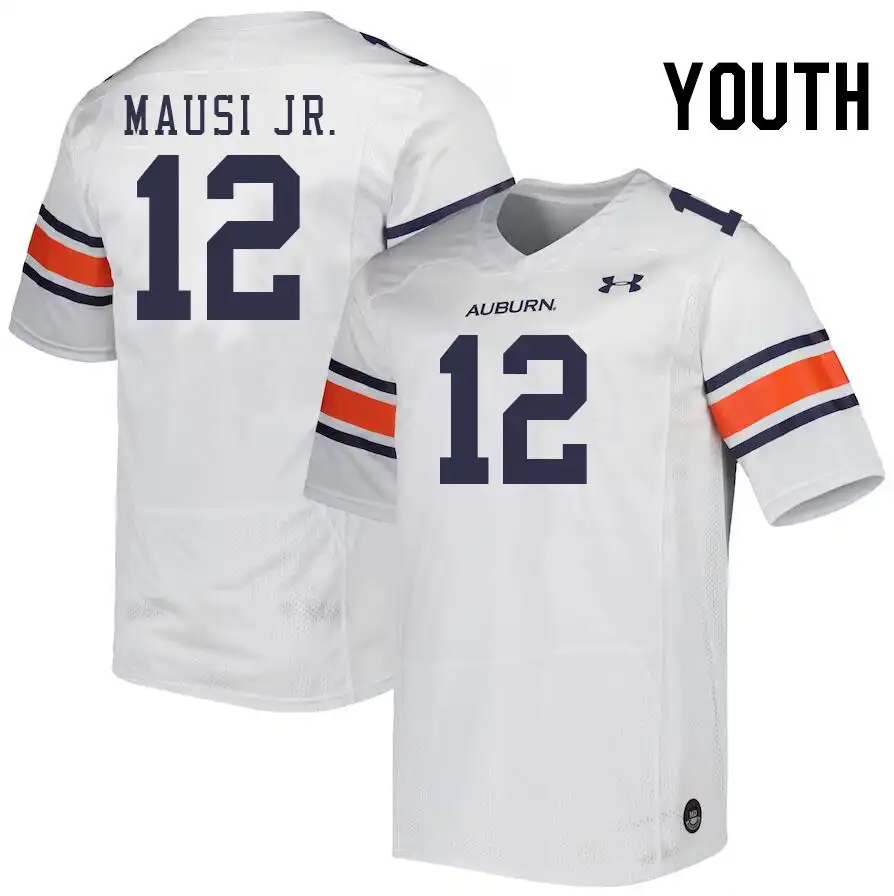 Auburn Tigers Dorian Mausi Jr. Youth #12 White Stitched College Football Jersey