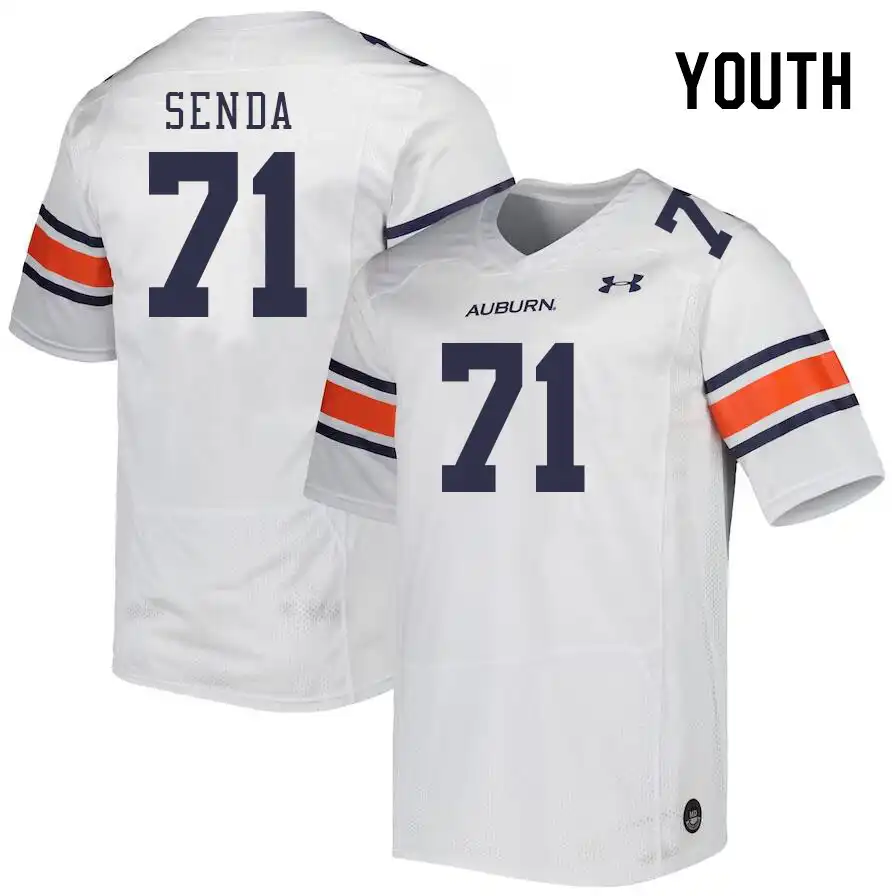 Auburn Tigers Dylan Senda Youth #71 White Stitched College Football Jersey