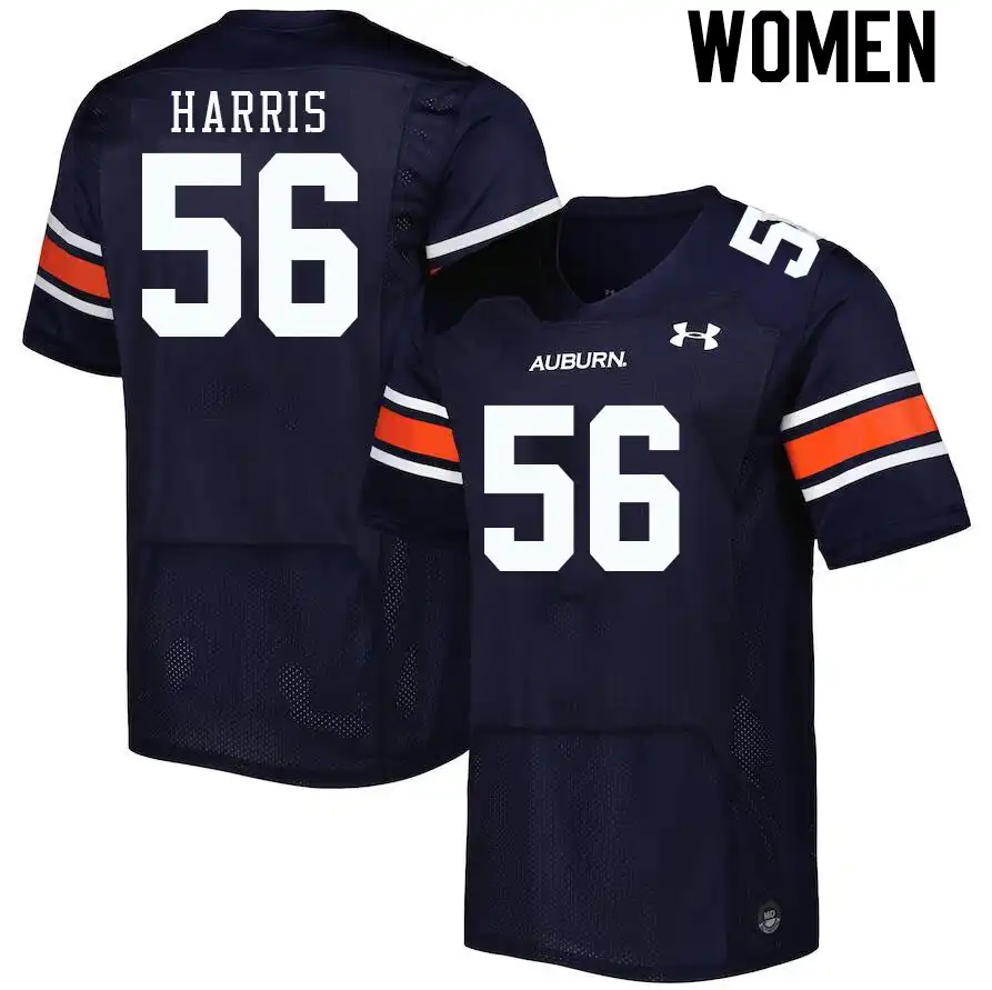 Auburn Tigers E.J. Harris Women's #56 Navy Stitched College Football Jersey