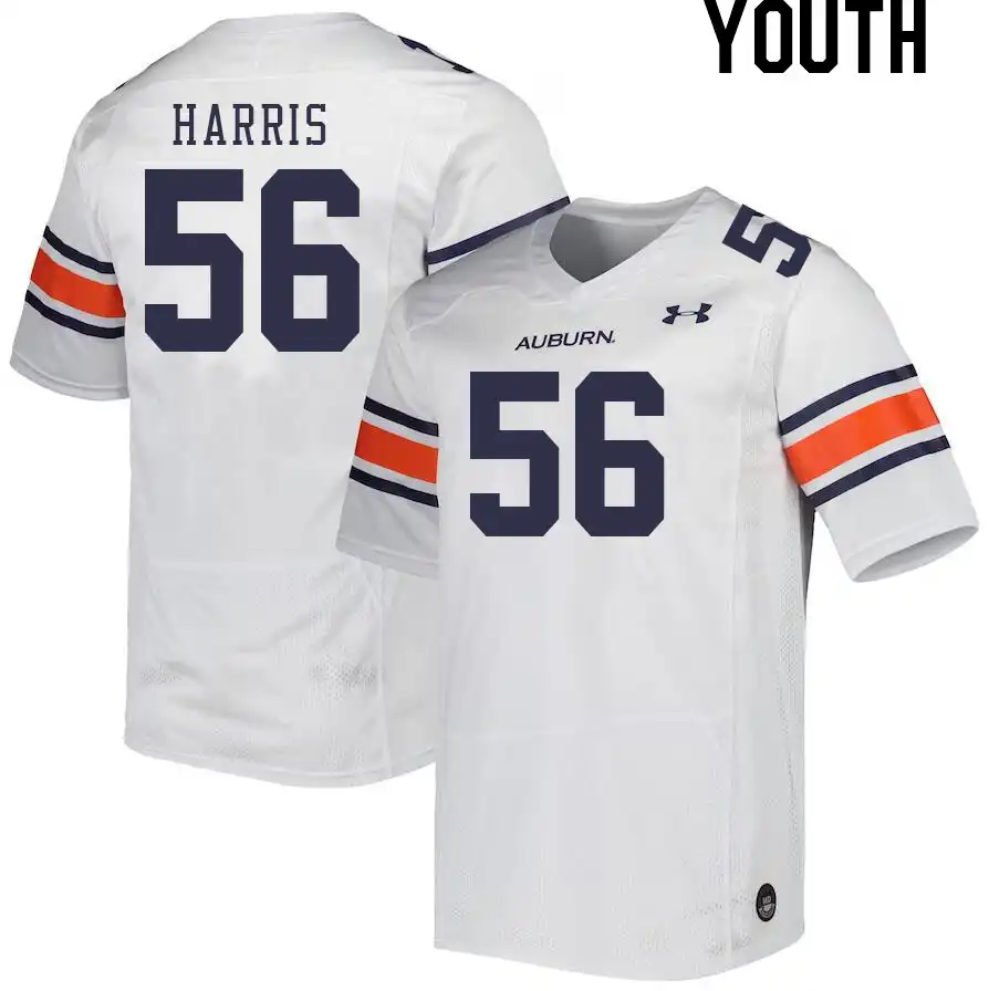 Auburn Tigers E.J. Harris Youth #56 White Stitched College Football Jersey