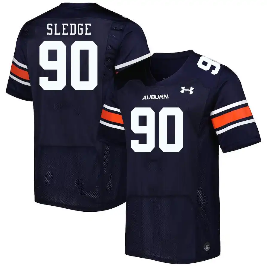 Auburn Tigers Enyce Sledge Men's #90 Navy Stitched College Football Jersey