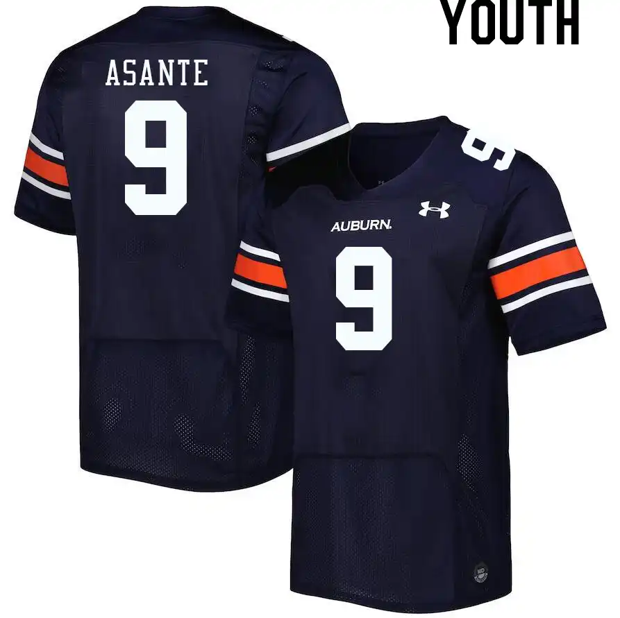 Auburn Tigers Eugene Asante Youth #9 Navy Stitched College Football Jersey