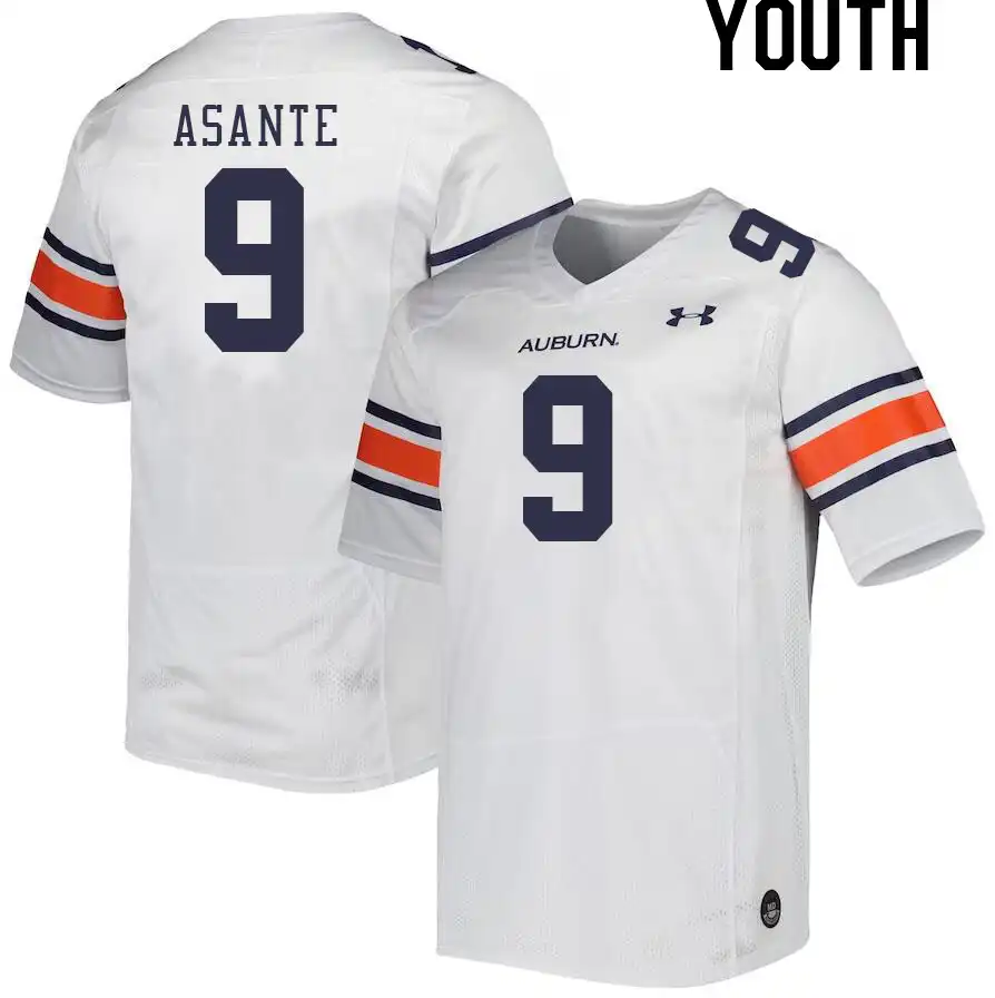 Auburn Tigers Eugene Asante Youth #9 White Stitched College Football Jersey