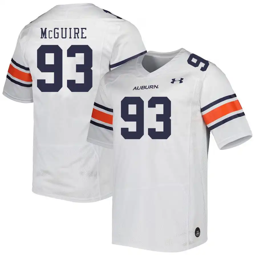 Auburn Tigers Evan McGuire Men's #93 White Stitched College Football Jersey