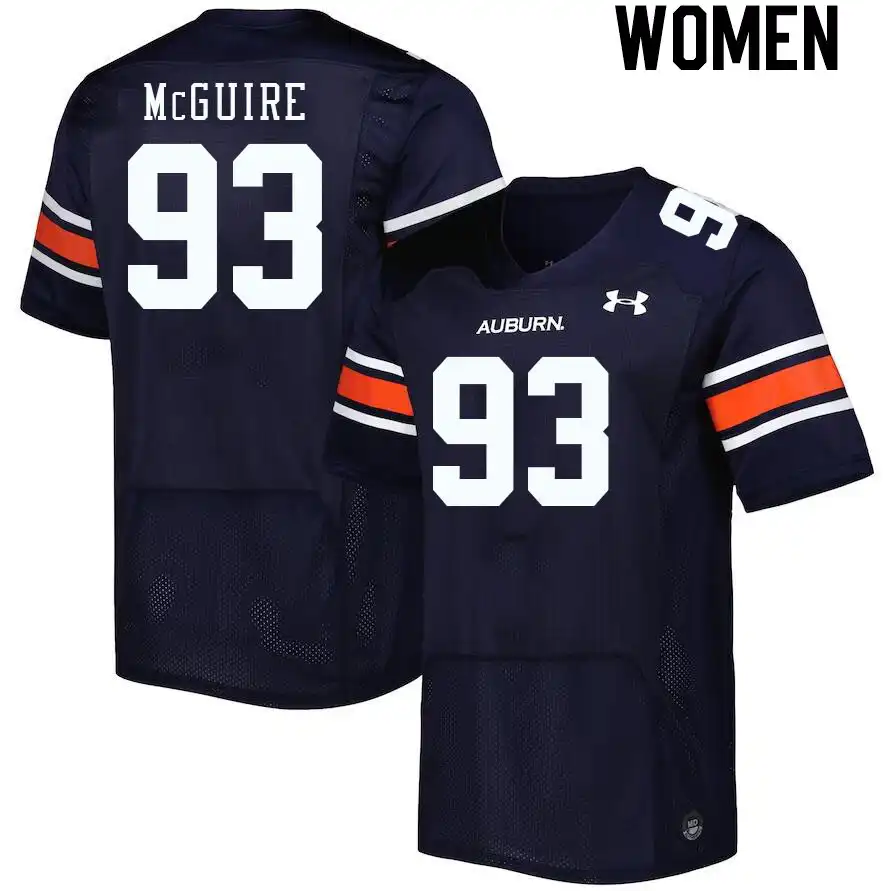 Auburn Tigers Evan McGuire Women's #93 Navy Stitched College Football Jersey