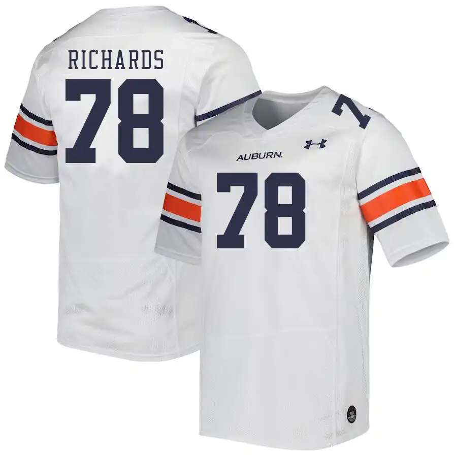 Auburn Tigers Evan Richards Men's #78 White Stitched College Football Jersey