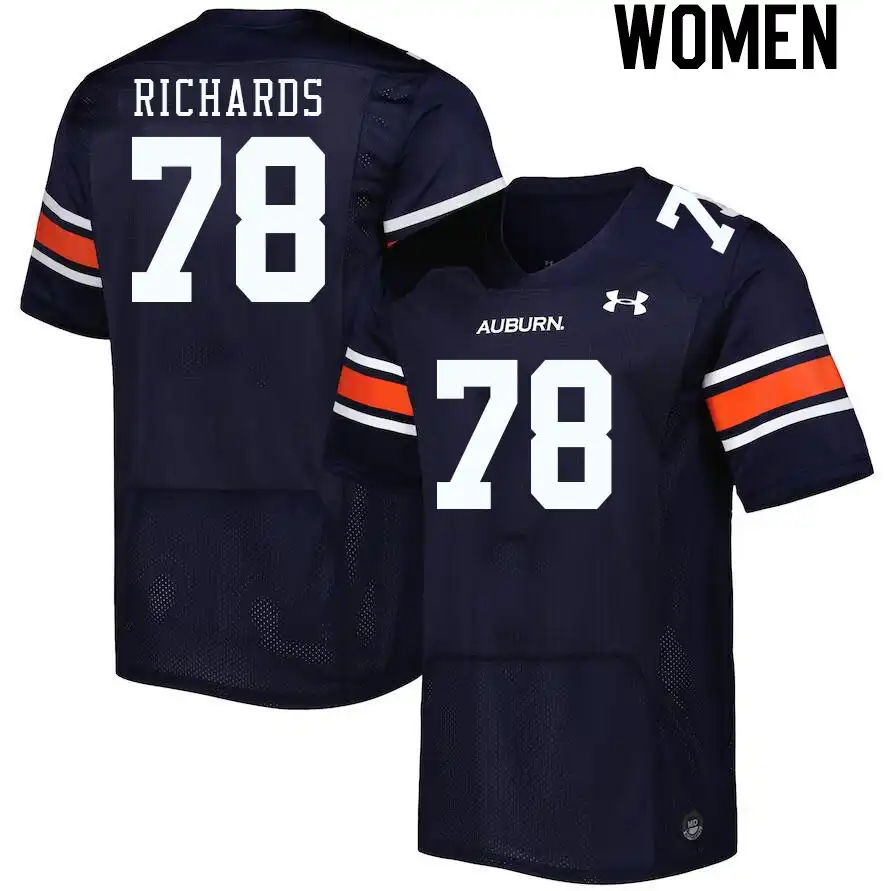 Auburn Tigers Evan Richards Women's #78 Navy Stitched College Football Jersey