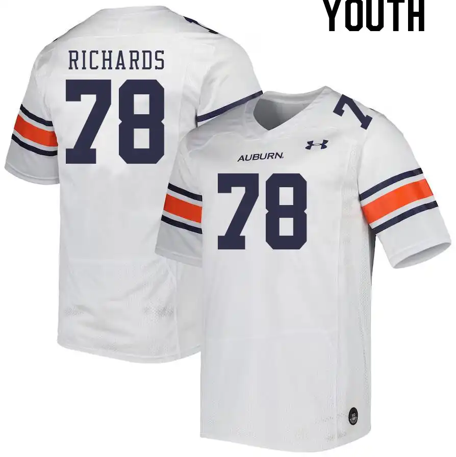 Auburn Tigers Evan Richards Youth #78 White Stitched College Football Jersey