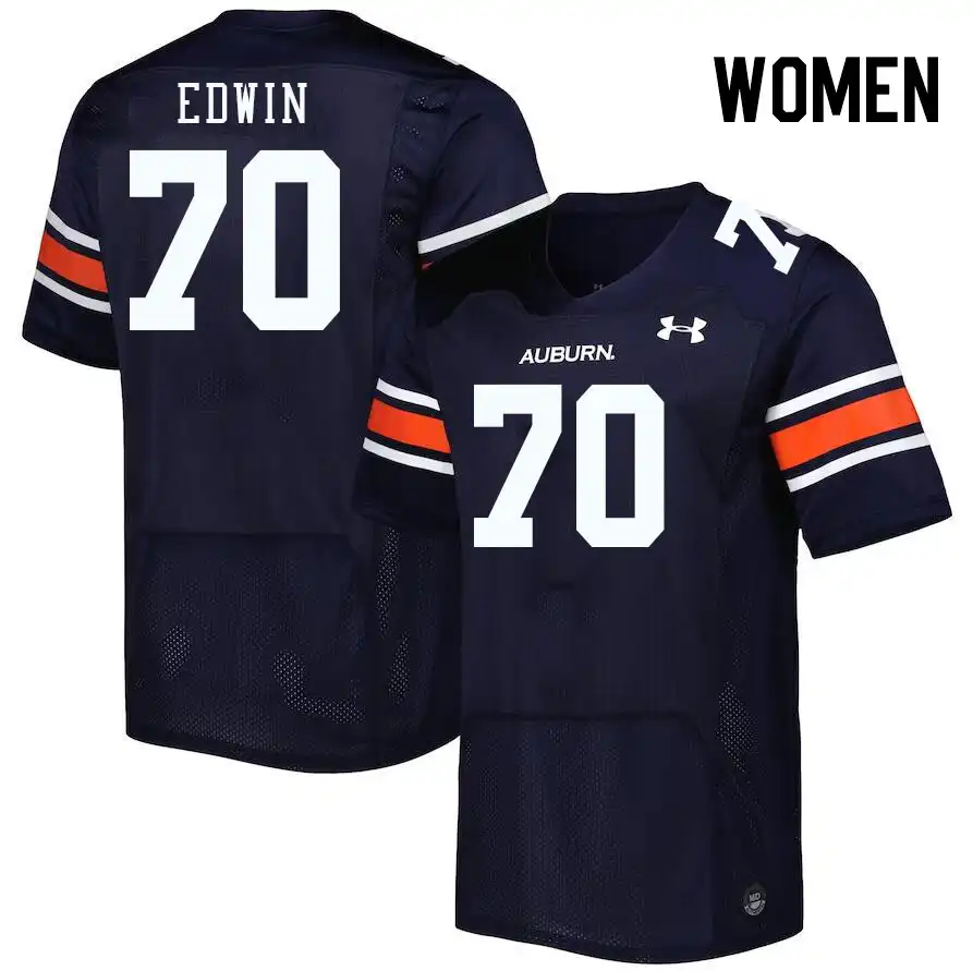 Auburn Tigers Favour Edwin Women's #70 Navy Stitched College Football Jersey